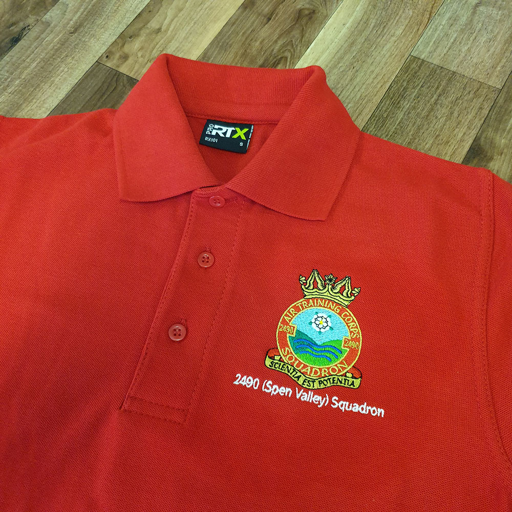 print or embroidery. example of an embroided polo tshirt