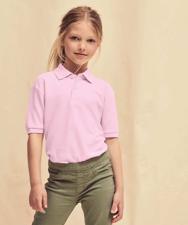 fruit of the loom ss11b kids polycotton pique polo lifestyle