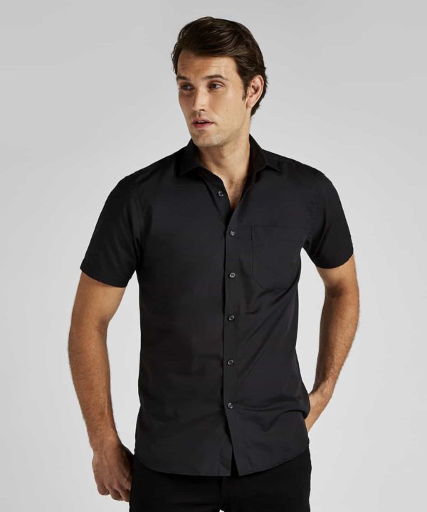 kustom kit k141 tailored short sleeve poplin shirt lifestyle (1)