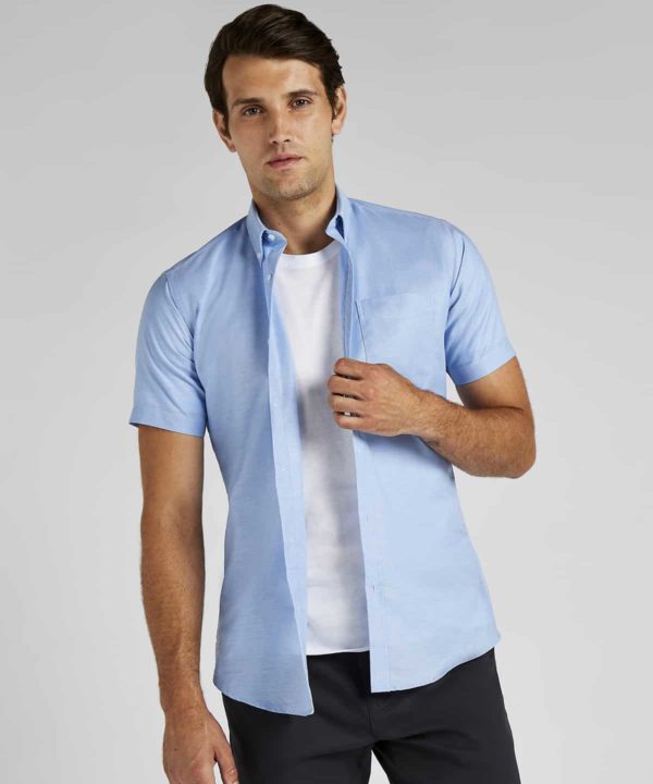 kustom kit k183 slim short sleeve workwear oxford shirt lifestyle
