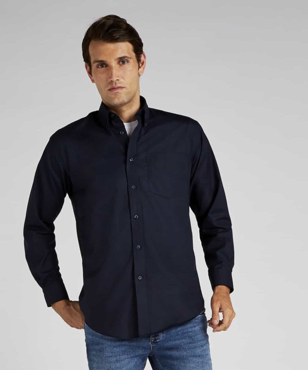 kustom kit k351 classic long sleeve workwear oxford shirt lifestyle (1)