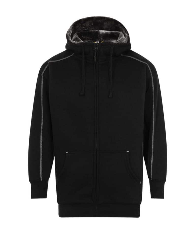 orn 1285 crane fur lined hoodie black