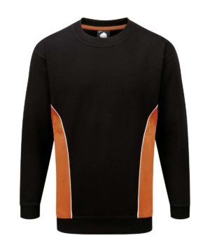orn 1290 silverswift two tone sweatshirt black orange