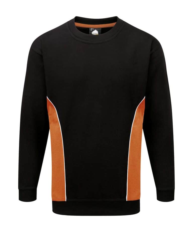 orn 1290 silverswift two tone sweatshirt black orange