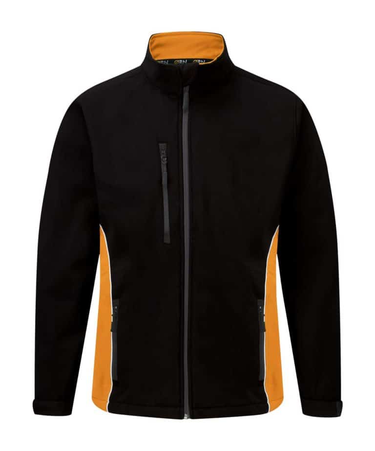 orn 4280 silverswift two tone softshell jacket black orange