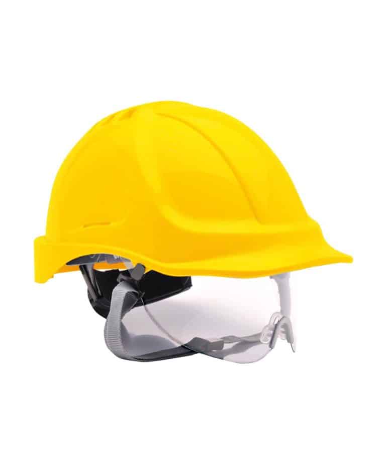portwest pw040 endurance visor hard hat yellow