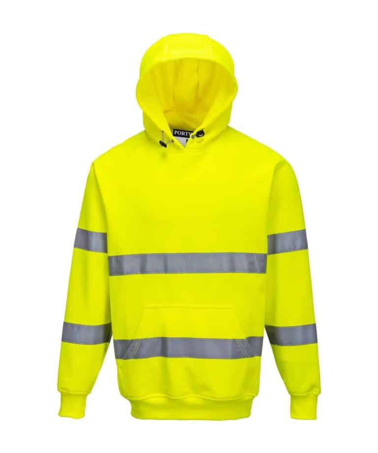 portwest pw055 hi vis hoodie yellow