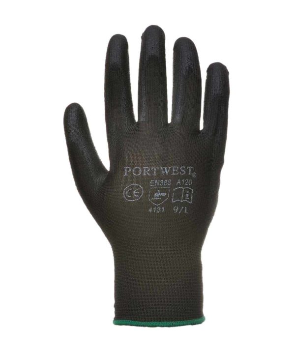 portwest pw083 pu palm gloves black
