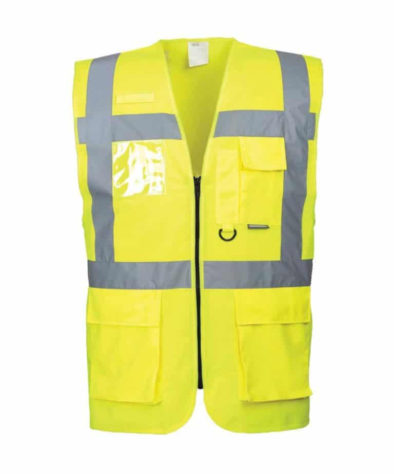 portwest pw303 hi vis executive vest yellow