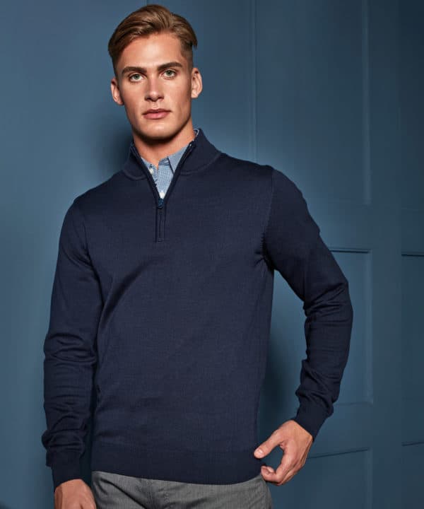 premier pr695 knitted zip neck sweater lifestyle (1)