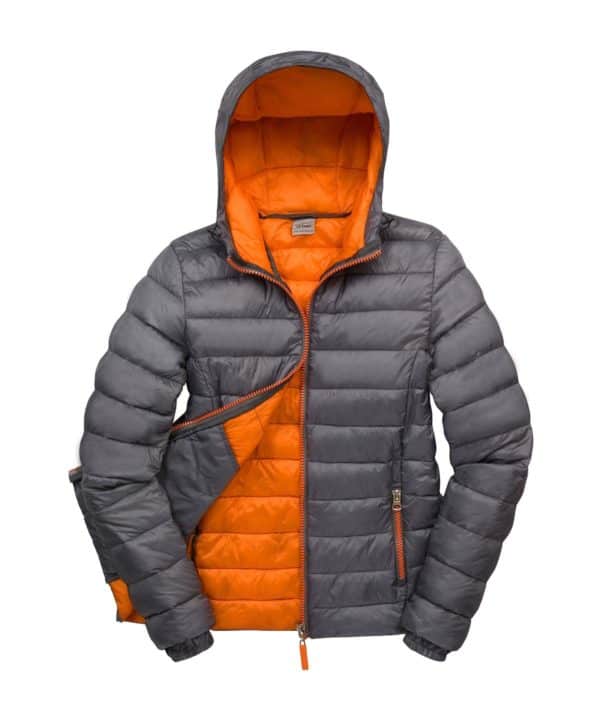 result r194f ladies snow bird padded jacket grey orange