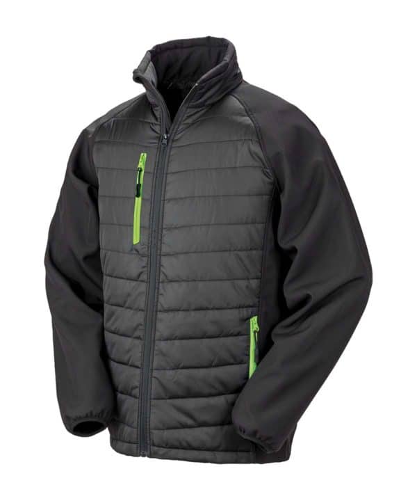 result rs237 recycled compass padded jacket black lime