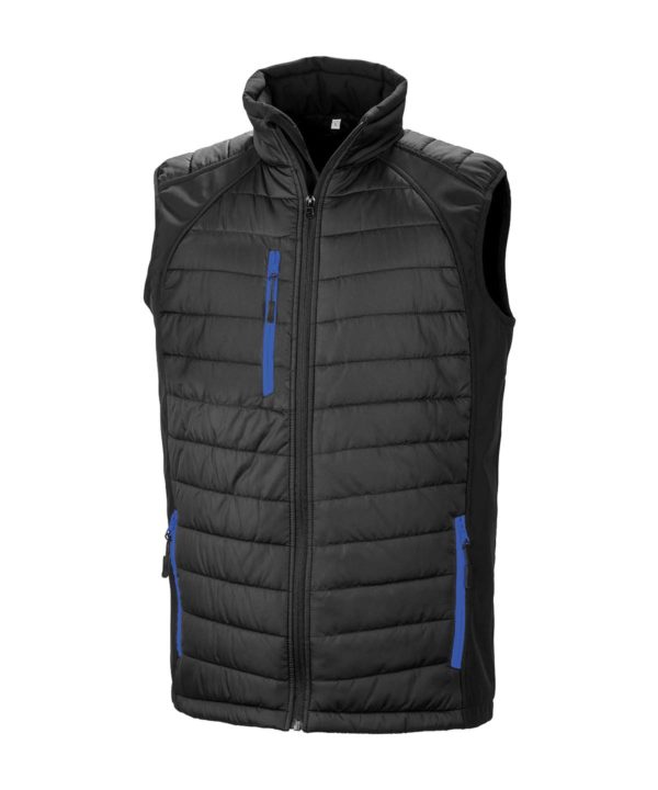 result rs238 recycled compass padded bodywarmer black royal