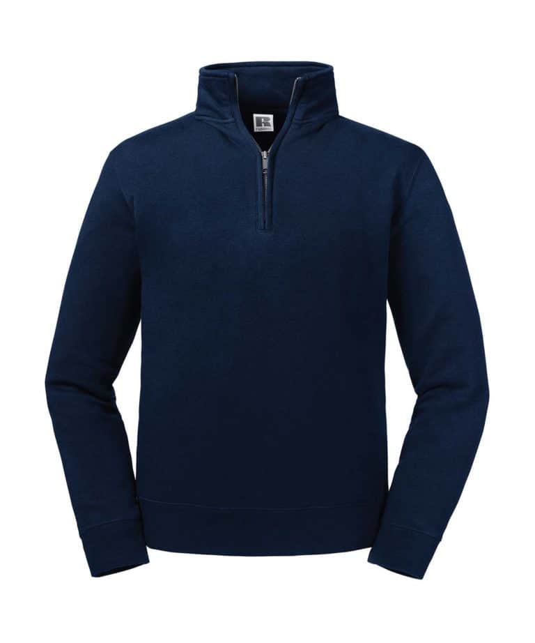 russell 270m authentic zip neck sweatshirt french navy