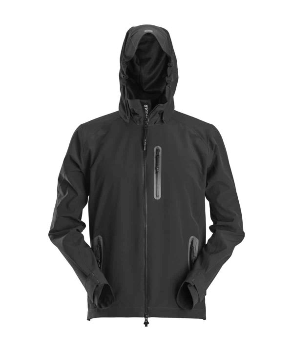 snickers 1218 hooded waterproof softshell jacket black