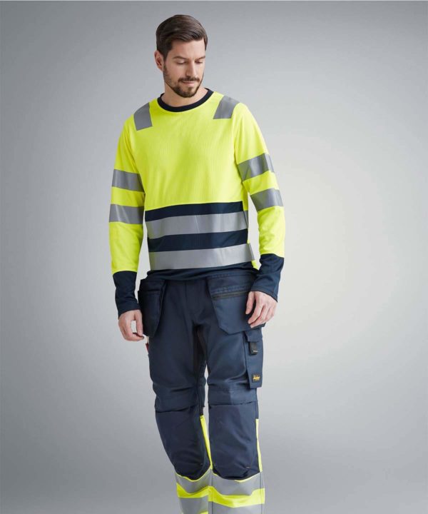 snickers 2433 hi vis long sleeve t shirt class 2 lifestyle (1)
