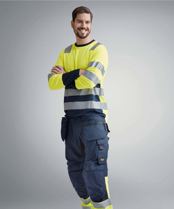 snickers 2433 hi vis long sleeve t shirt class 2 lifestyle (2)