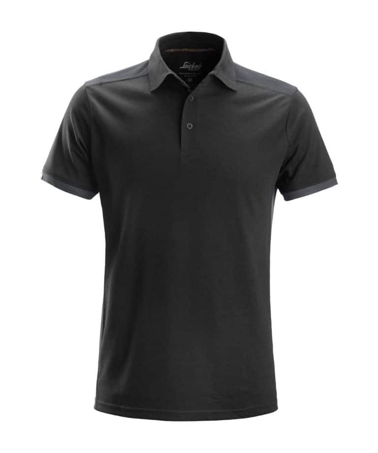 snickers 2715 contrast polo black steel grey