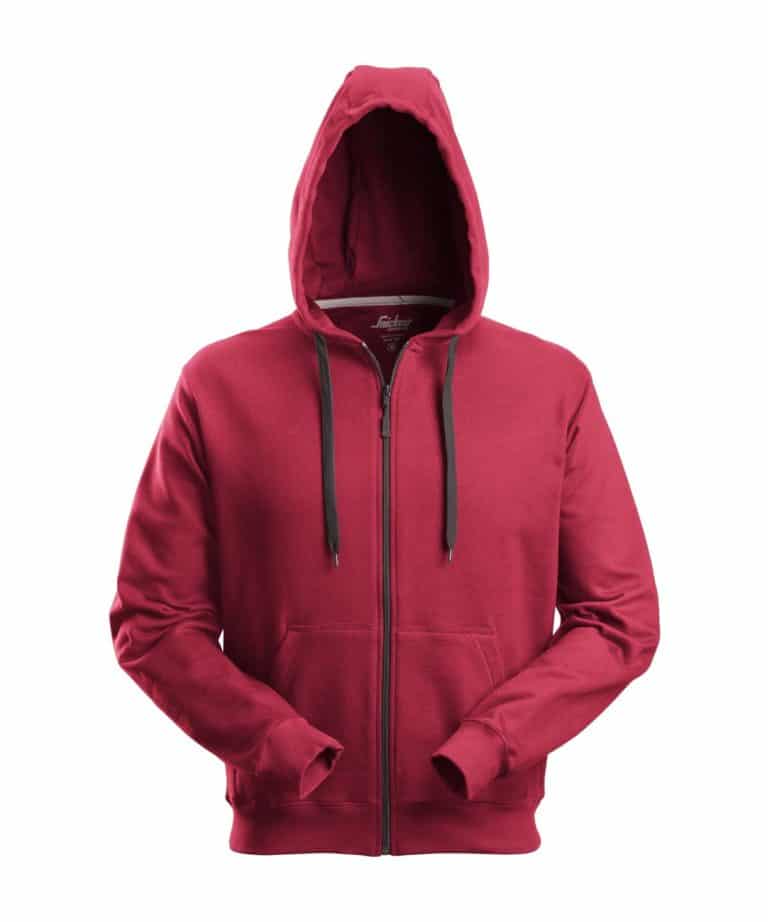 snickers 2801 classic zip hoodie chili red