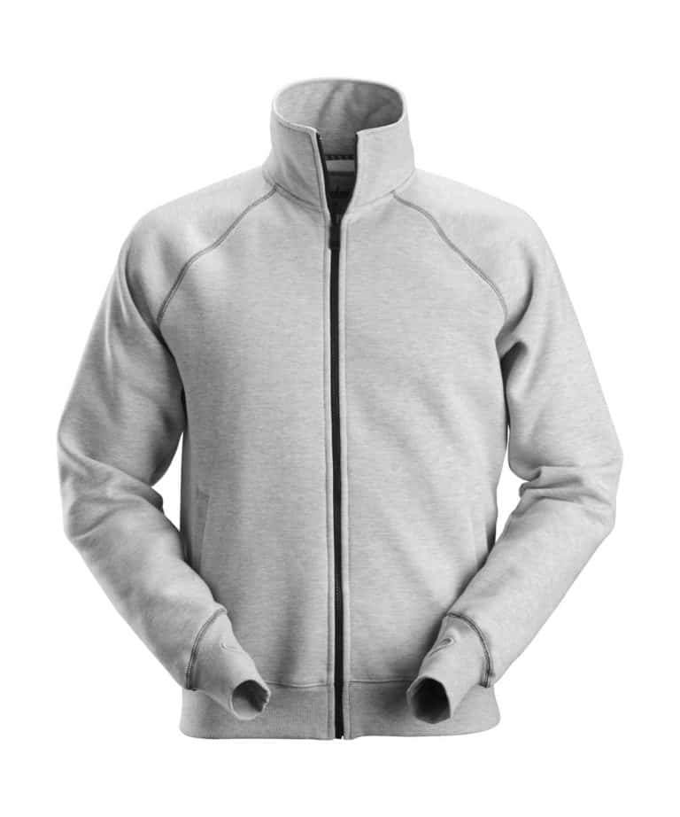 snickers 2886 classic full zip sweatshirt grey melange