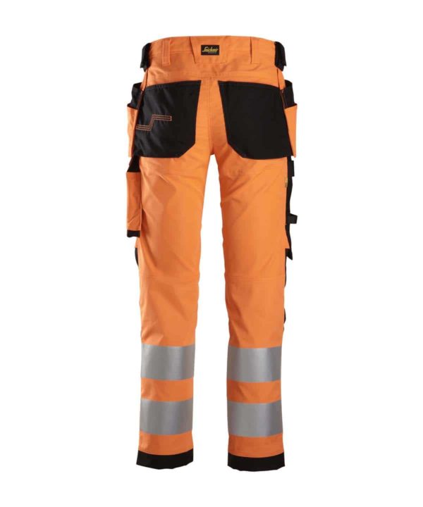 snickers 6243 hi vis stretch trousers holster pockets class 2 lifestyle (3)