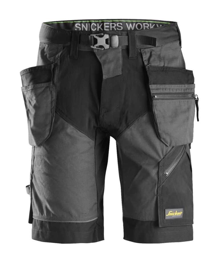 snickers 6904 work shorts holster pockets steel grey black