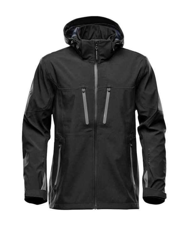 stormtech xb3 patrol hooded softshell jacket black carbon