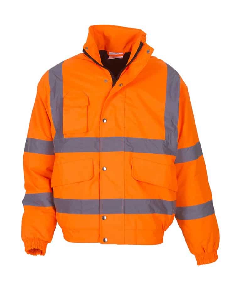 yoko yk200 hi vis classic bomber jacket orange