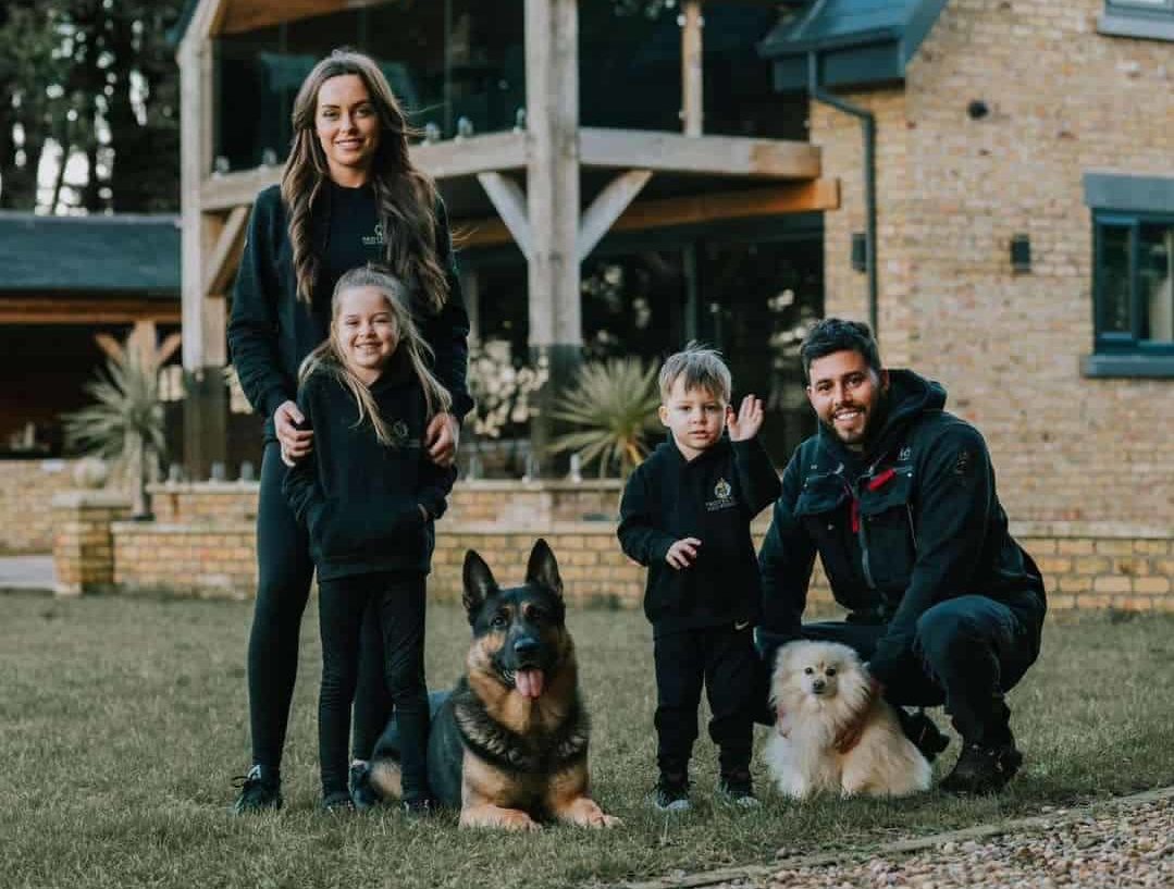protection dogs family photo